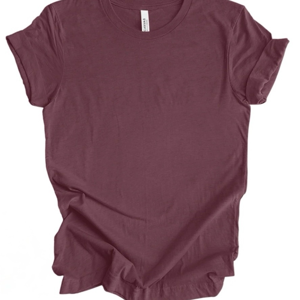 Bella Canvas Heather maroon Short Sleeve unisex Tee, blank shirt